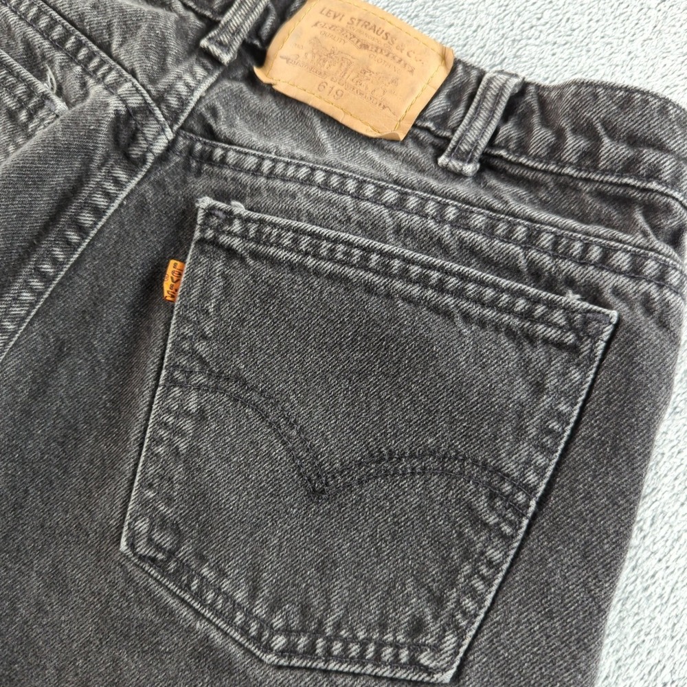 Vintage Levis Jeans Mens 34 (Fits 30x32) Black Faded 619 Relaxed Straight Canada - Picture 4 of 13